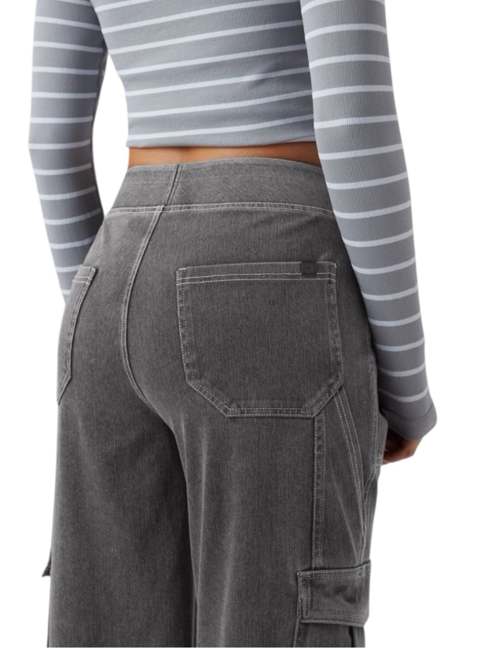 HALARA Charcoal Wide-Leg Stretch Comfortable Cargo Pants XL - Picture 10 of 15